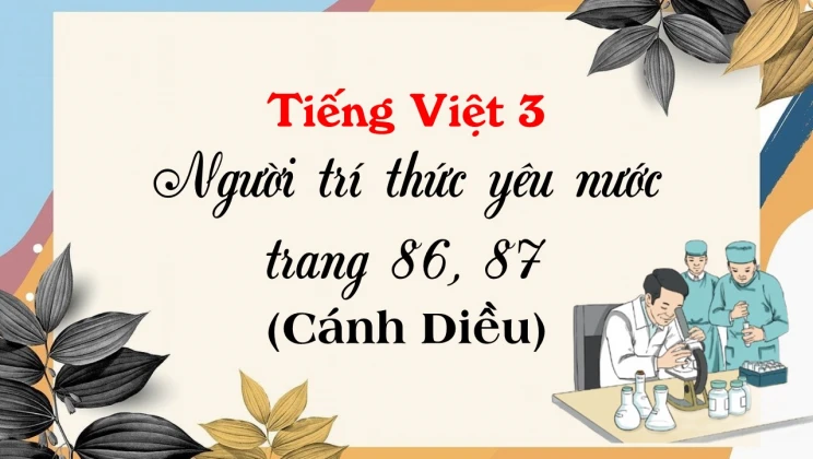 Người trí thức yêu nước trang 86, 87 SGK Tiếng Việt 3 tập 1 Cánh diều