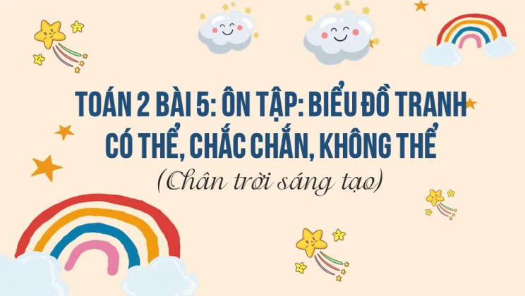 Giải Toán lớp 2 Bài 5: Ôn tập: Biểu đồ tranh - Có thể, chắc chắn, không thể SGK Chân trời sáng tạo tập 2